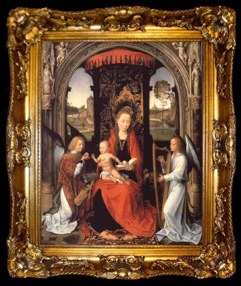 framed  Hans Memling Madonna nad Child with Angels, Ta009-2